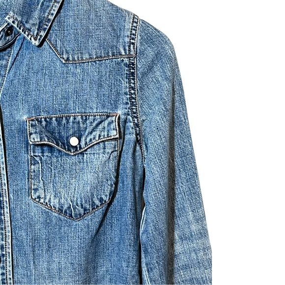 J.Crew Denim Long Sleeves Western Shirt size 4 - Picture 5 of 10